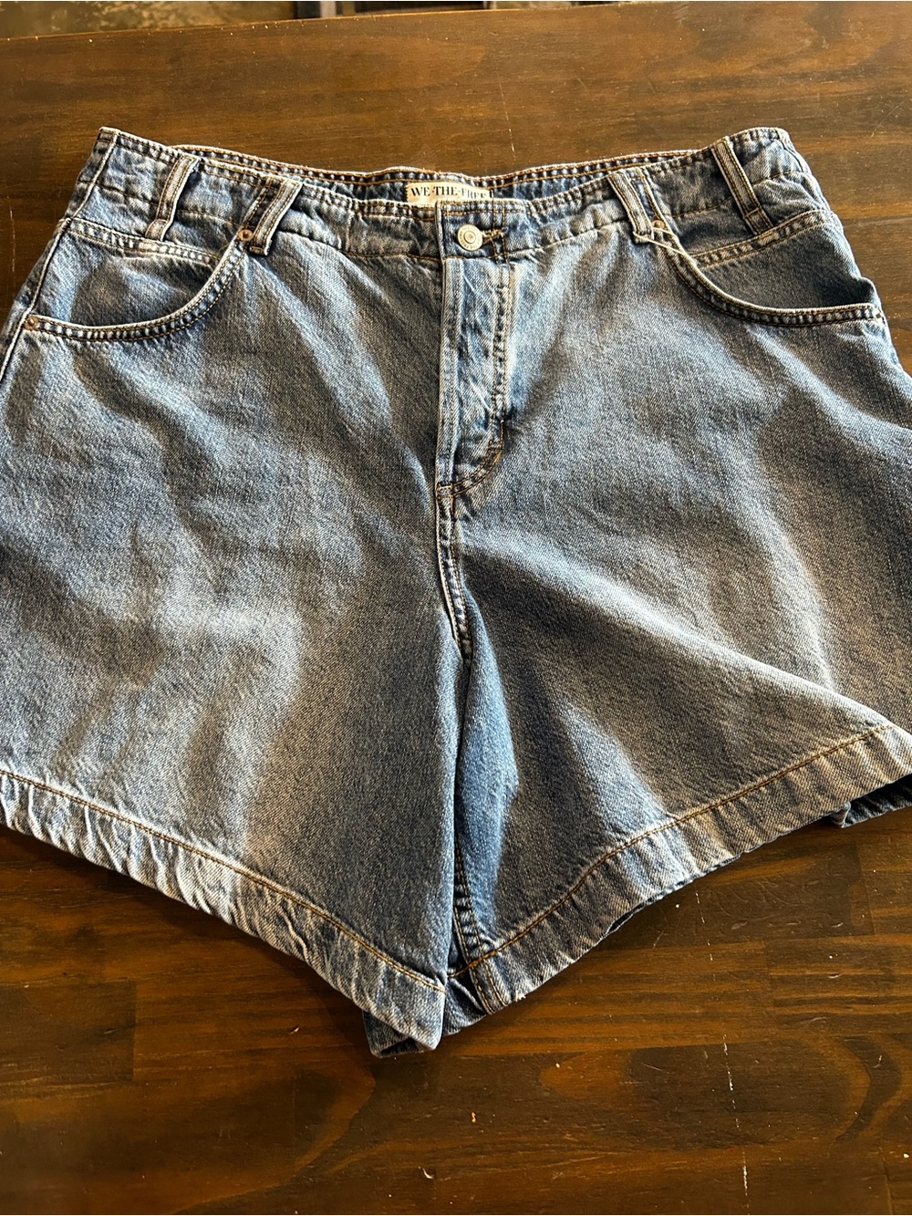 We the Free High-Rise Blue Denim Women's Shorts